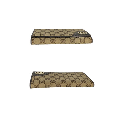 Gucci Britt Continental Monogram Canvas Wallet