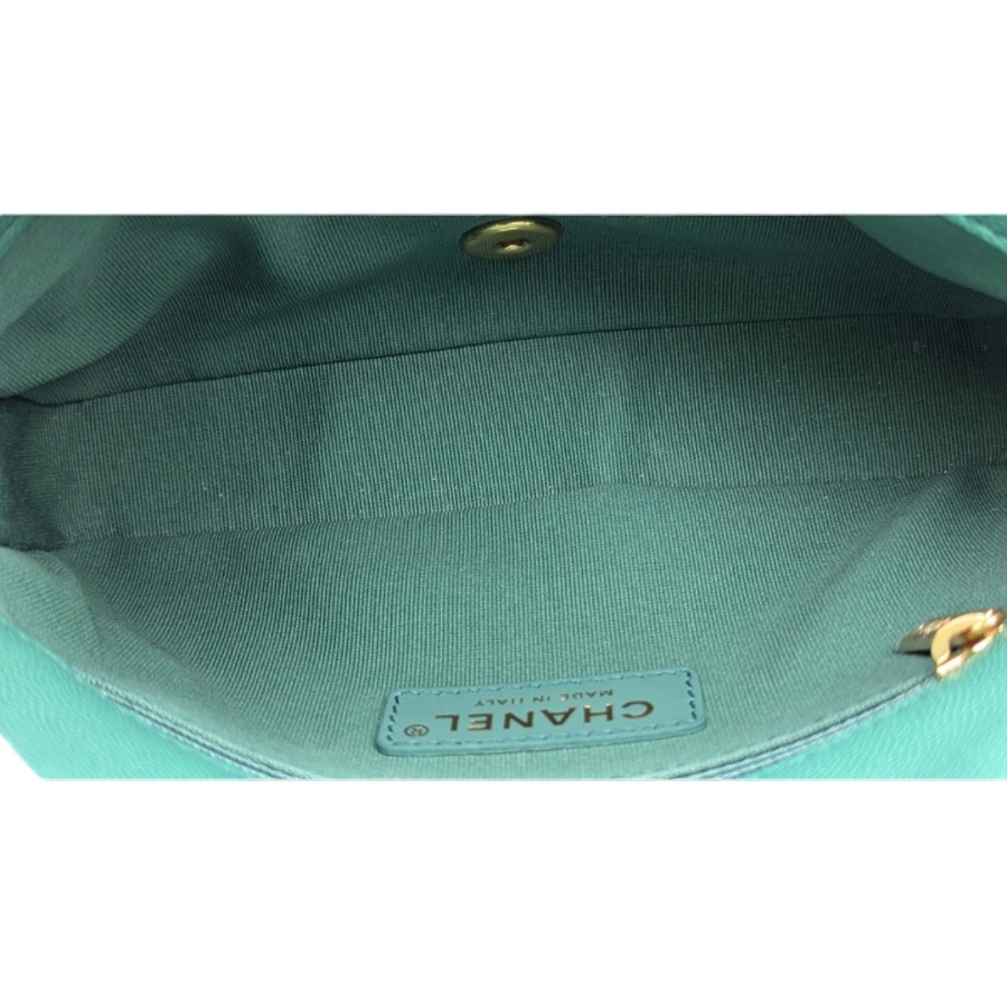 Chanel 2023 Green Grained Calfskin Quilted Mini CC You Flap