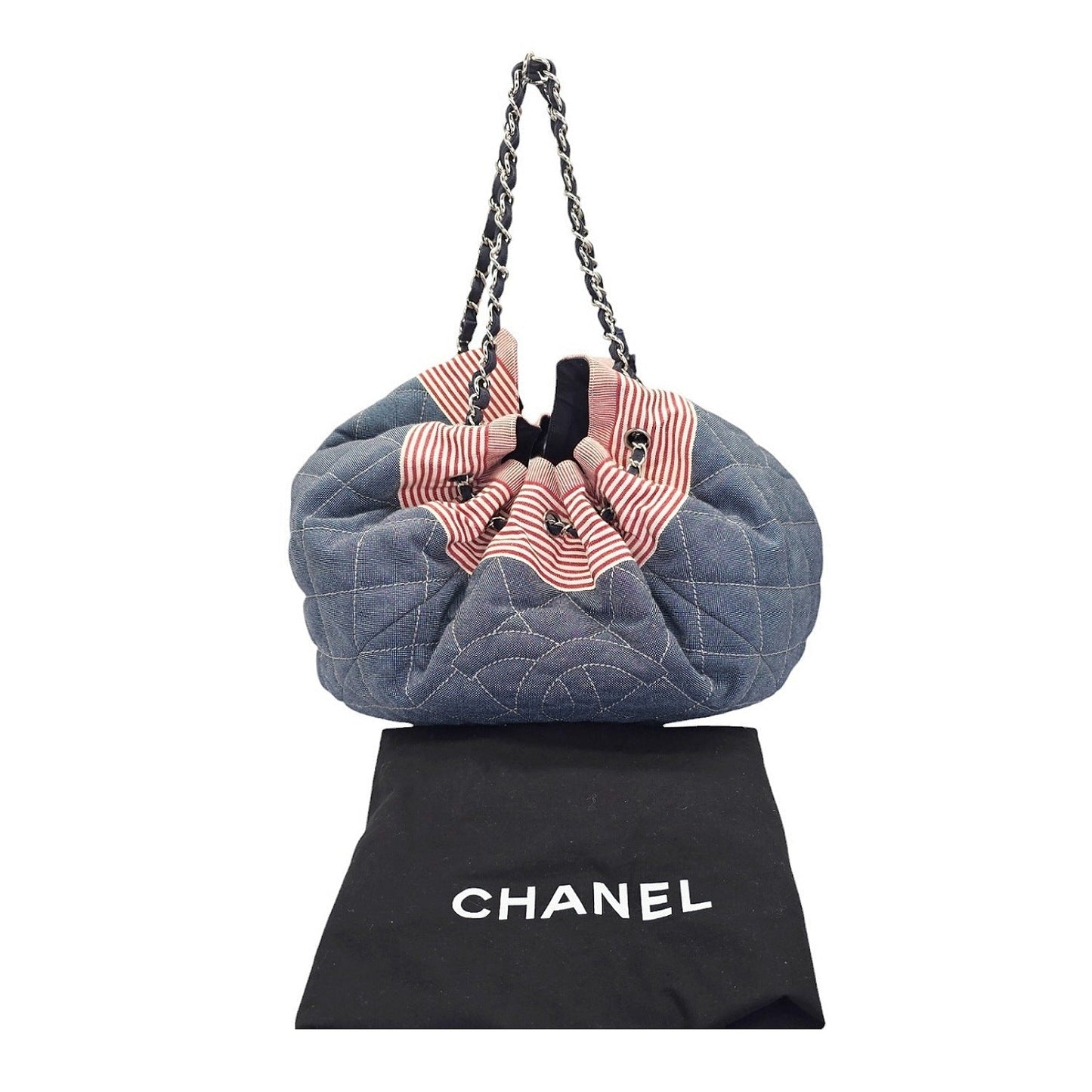 Chanel Vintage Denim Coco Cabas Drawstring Tote