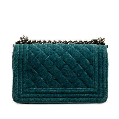 Chanel Suede Boy Mini Crossbody Bag Green