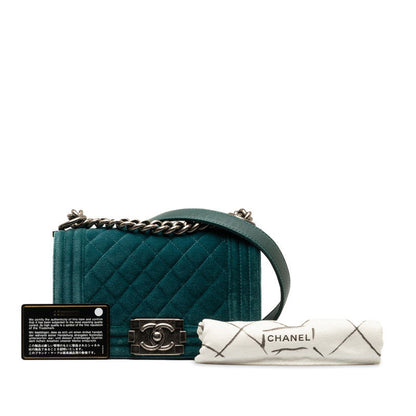Chanel Suede Boy Mini Crossbody Bag Green