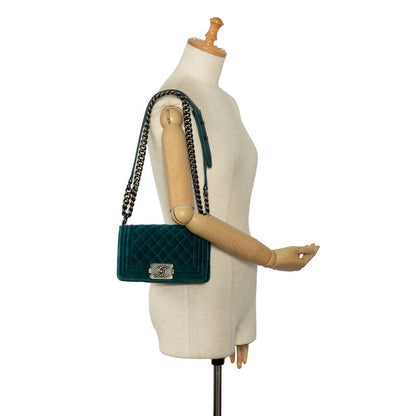 Chanel Suede Boy Mini Crossbody Bag Green