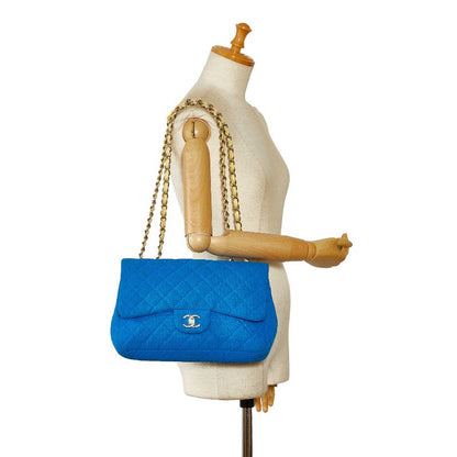 Chanel Matelasse Coco Mark Canvas Handbag Blue