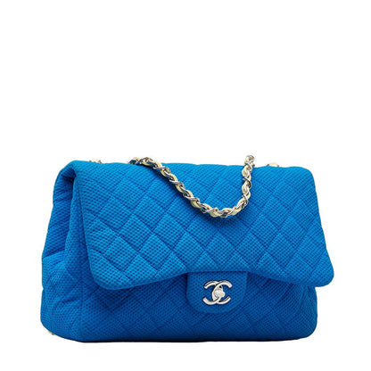 Chanel Matelasse Coco Mark Canvas Handbag Blue