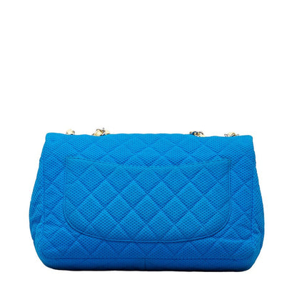Chanel Matelasse Coco Mark Canvas Handbag Blue