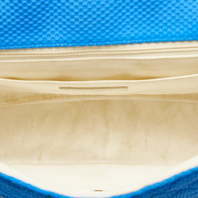 Chanel Matelasse Coco Mark Canvas Handbag Blue