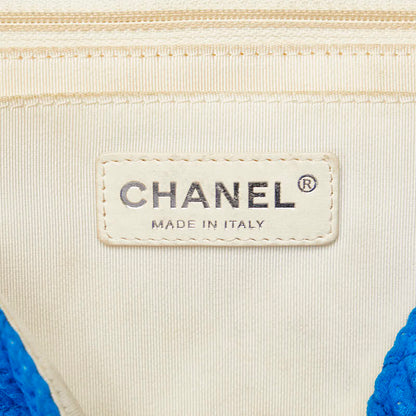 Chanel Matelasse Coco Mark Canvas Handbag Blue