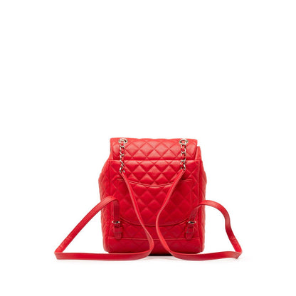 Chanel Matelasse Coco Mark Lambskin Backpack Red