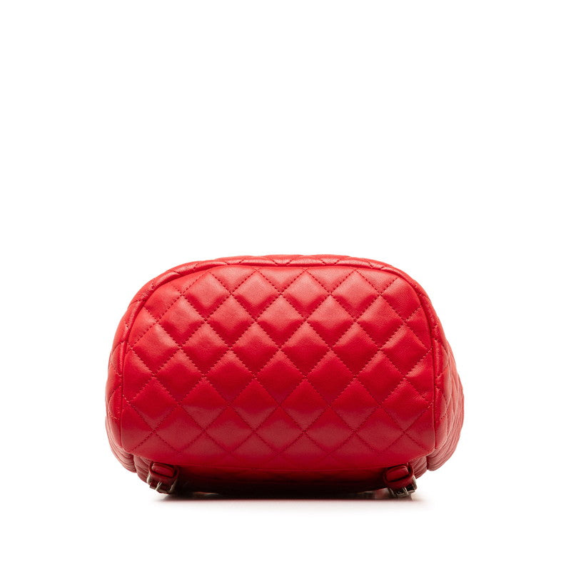 Chanel Matelasse Coco Mark Lambskin Backpack Red