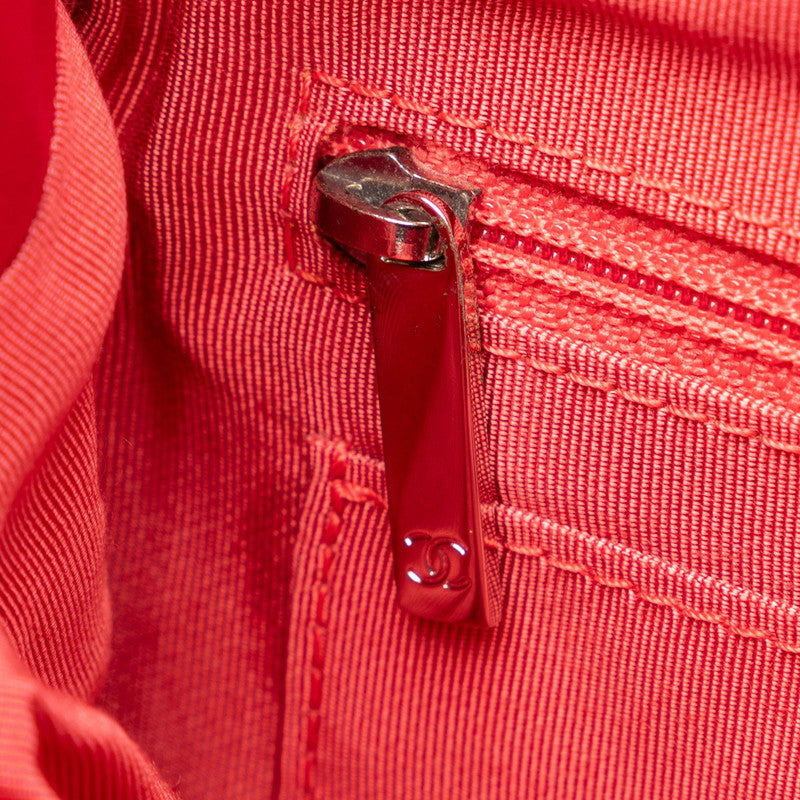 Chanel Matelasse Coco Mark Lambskin Backpack Red