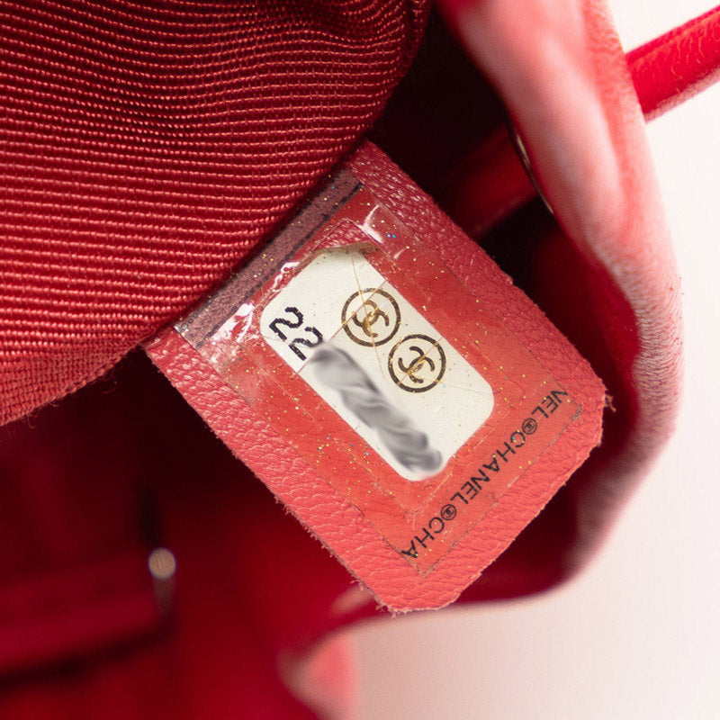 Chanel Matelasse Coco Mark Lambskin Backpack Red