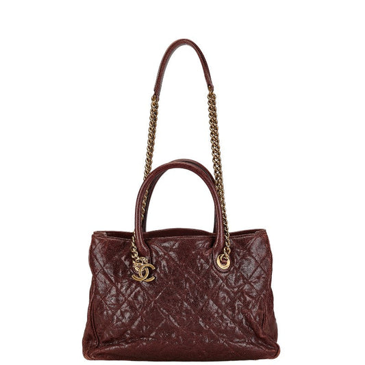 Chanel Caviar Skin Matelasse Coco Mark 2WAY Handbag