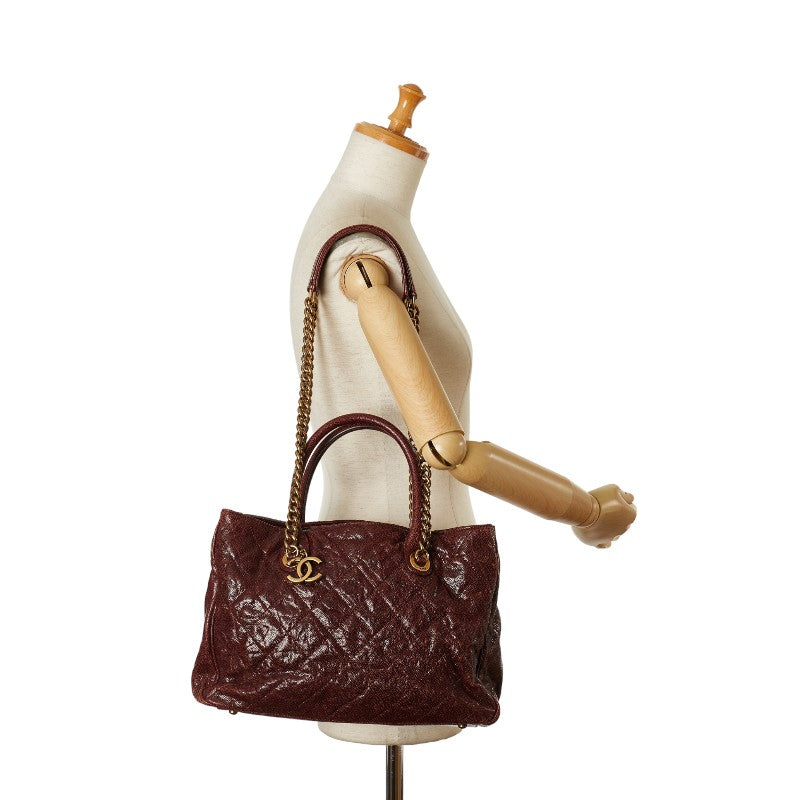 Chanel Caviar Skin Matelasse Coco Mark 2WAY Handbag