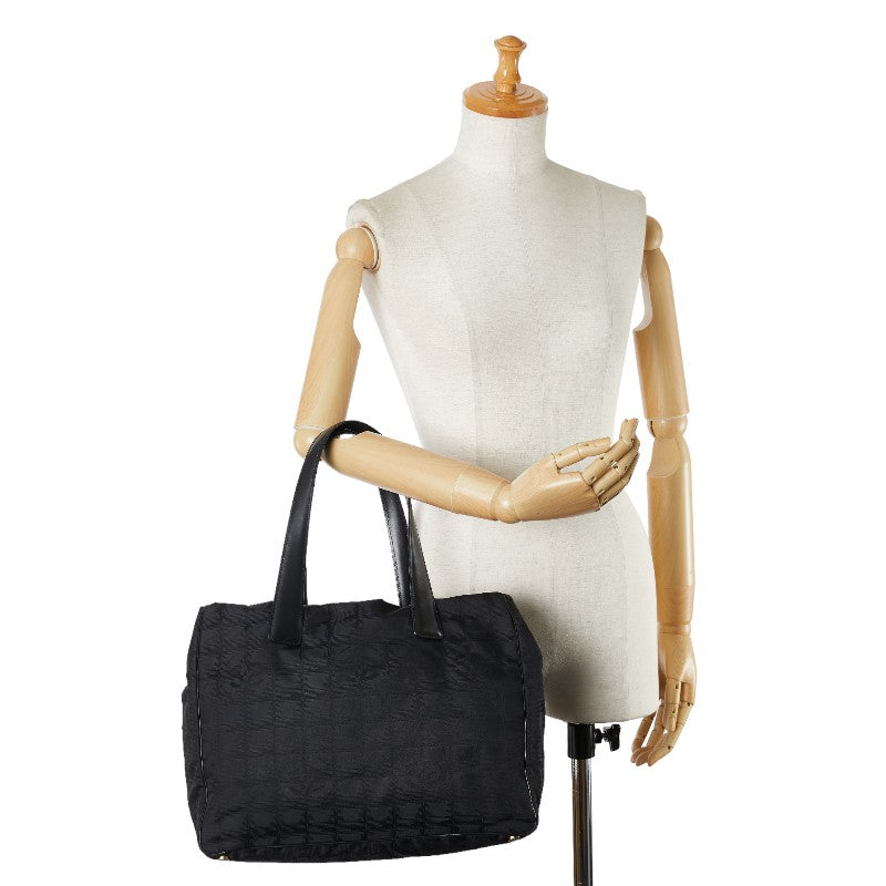 Chanel New Travel Line Canvas Leather Tote Bag
