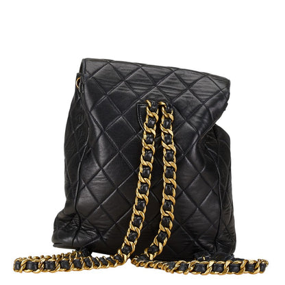 Chanel Matelasse Coco Mark Chain Backpack Black