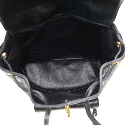Chanel Matelasse Coco Mark Chain Backpack Black