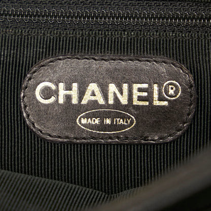 Chanel Caviar Chain Shoulder Bag Black Gold
