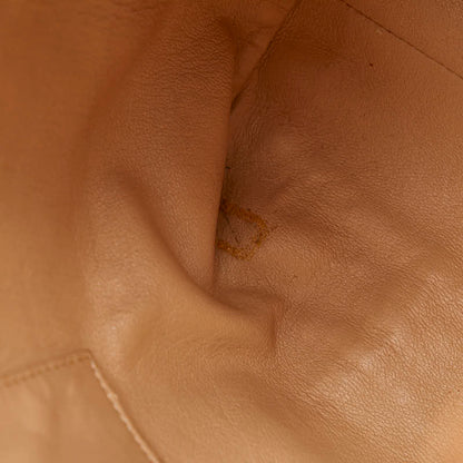 Chanel Leather Coco Mark Tote Bag Beige Brown