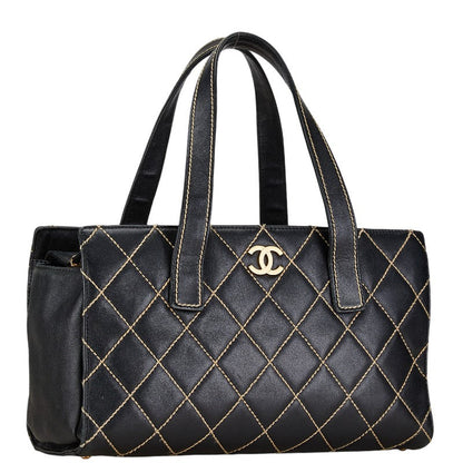 Chanel Wild Stitch Coco Mark Leather Tote Bag