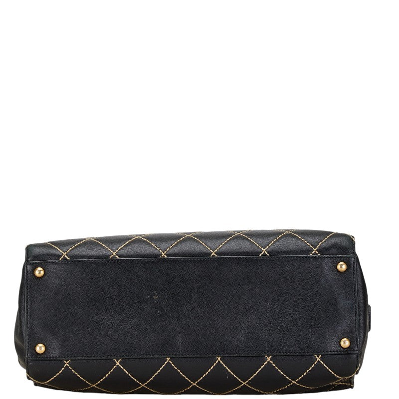 Chanel Wild Stitch Coco Mark Leather Tote Bag