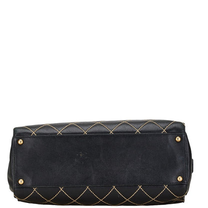 Chanel Wild Stitch Coco Mark Leather Tote Bag