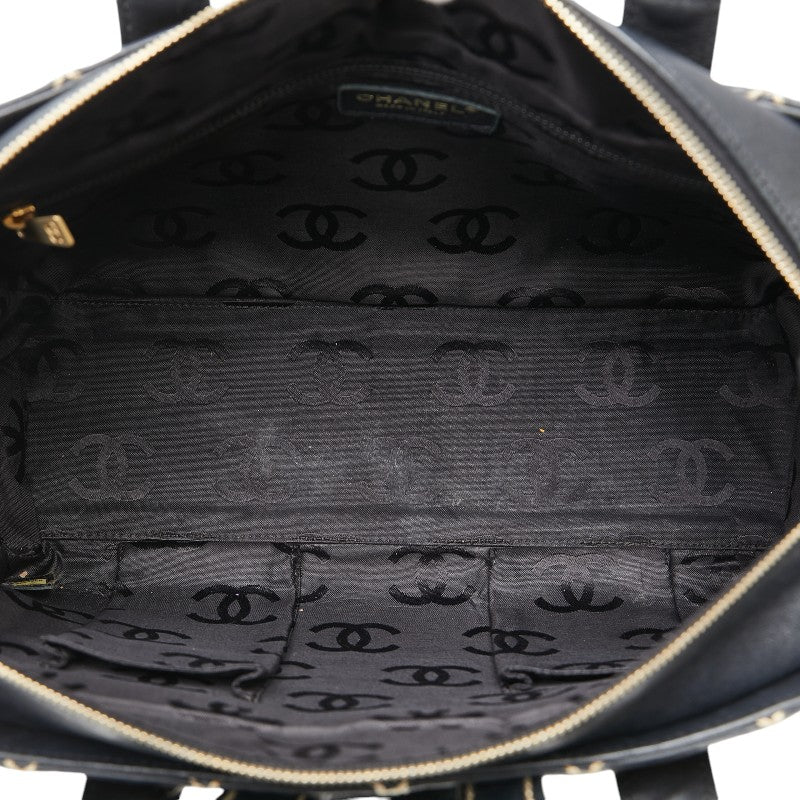 Chanel Wild Stitch Coco Mark Leather Tote Bag