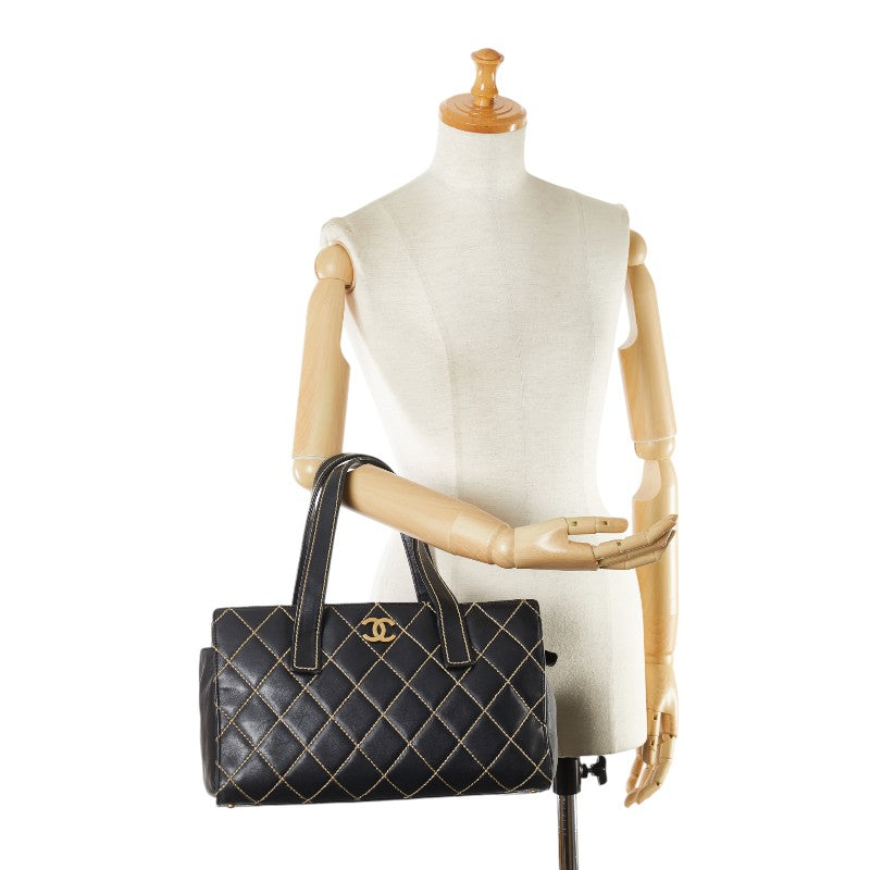 Chanel Wild Stitch Coco Mark Leather Tote Bag