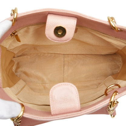 Chanel Caviar Skin Coco Mark Chain Tote Bag