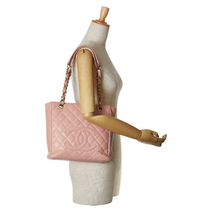 Chanel Caviar Skin Coco Mark Chain Tote Bag