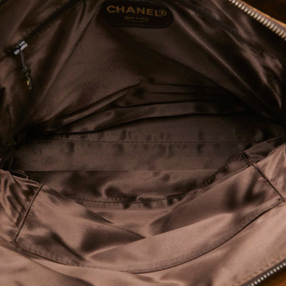 Chanel Suede Chain Tote Bag Brown