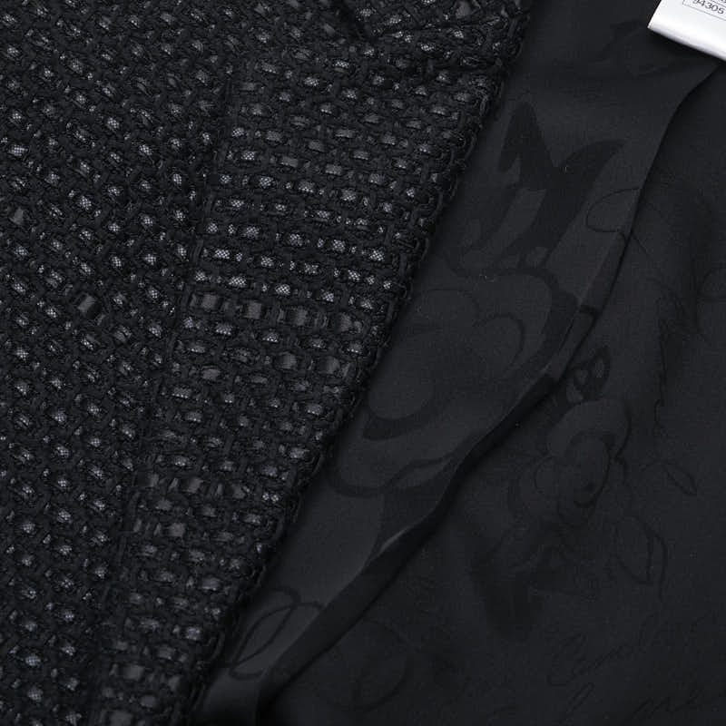 Chanel Tweed Jacket Pants Set 38 Black