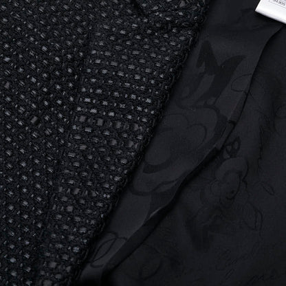 Chanel Tweed Jacket Pants Set 38 Black