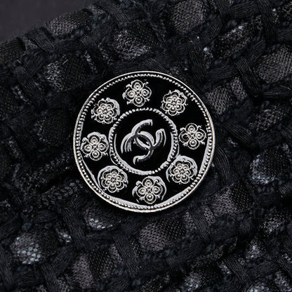 Chanel Tweed Jacket Pants Set 38 Black