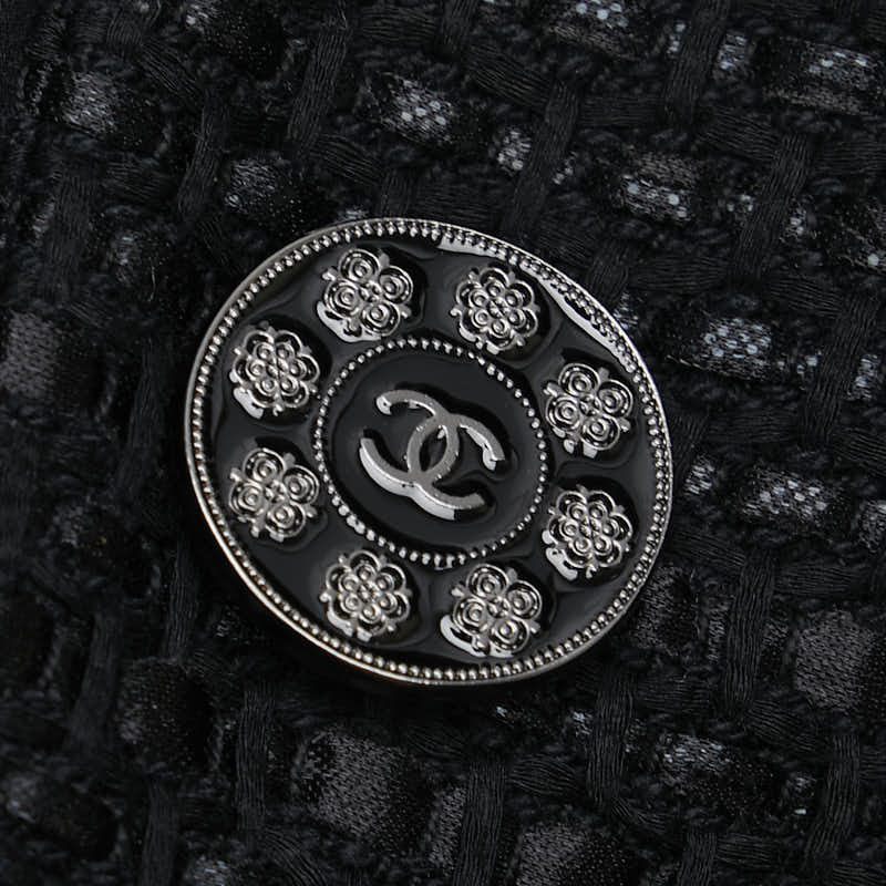 Chanel Tweed Jacket Pants Set 38 Black