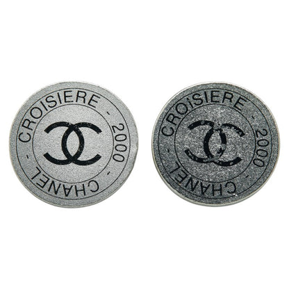 Chanel Coco Mark Round Metal Earrings