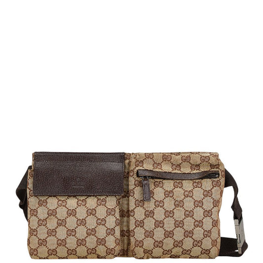 Gucci Canvas Leather Waist Bag 28566