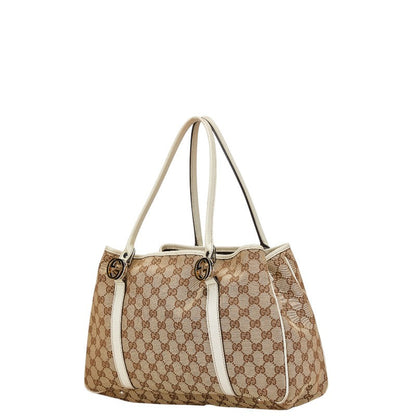 Gucci Canvas Leather Double G Tote Bag