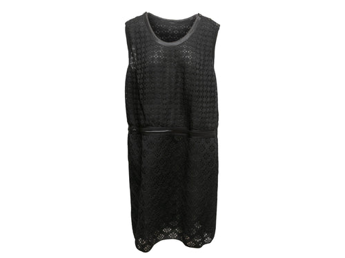 Black Chanel 2013 Silk Semi-Sheer Sleeveless Dress Size FR 50