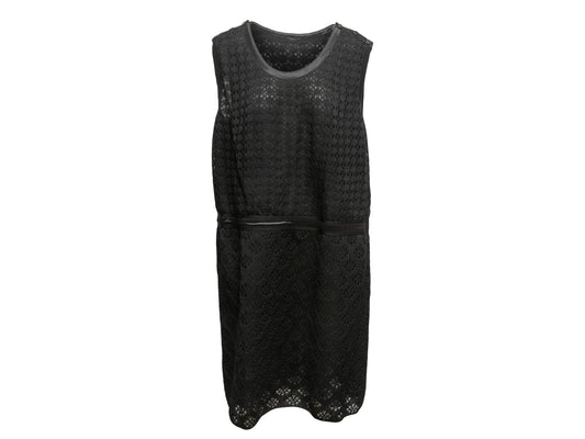 Black Chanel 2013 Silk Semi-Sheer Sleeveless Dress Size FR 50