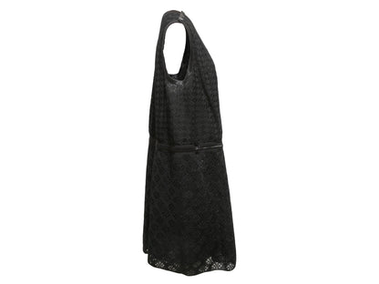 Black Chanel 2013 Silk Semi-Sheer Sleeveless Dress Size FR 50