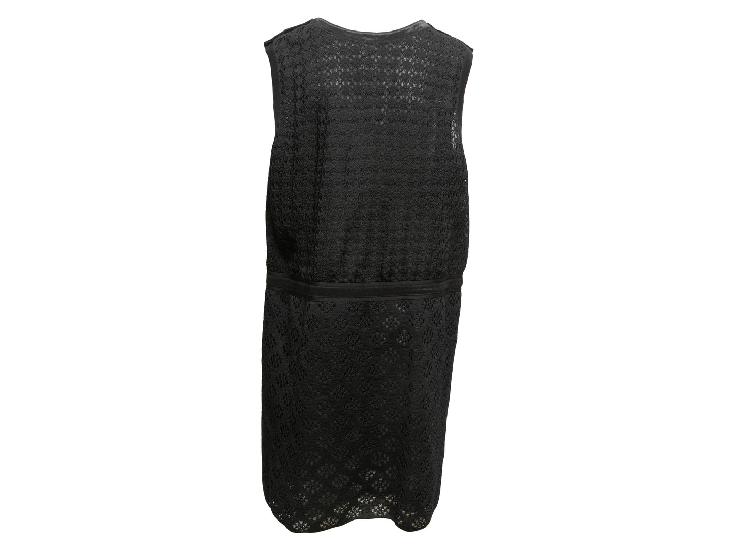 Black Chanel 2013 Silk Semi-Sheer Sleeveless Dress Size FR 50