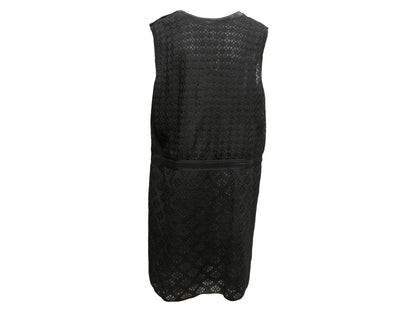 Black Chanel 2013 Silk Semi-Sheer Sleeveless Dress Size FR 50