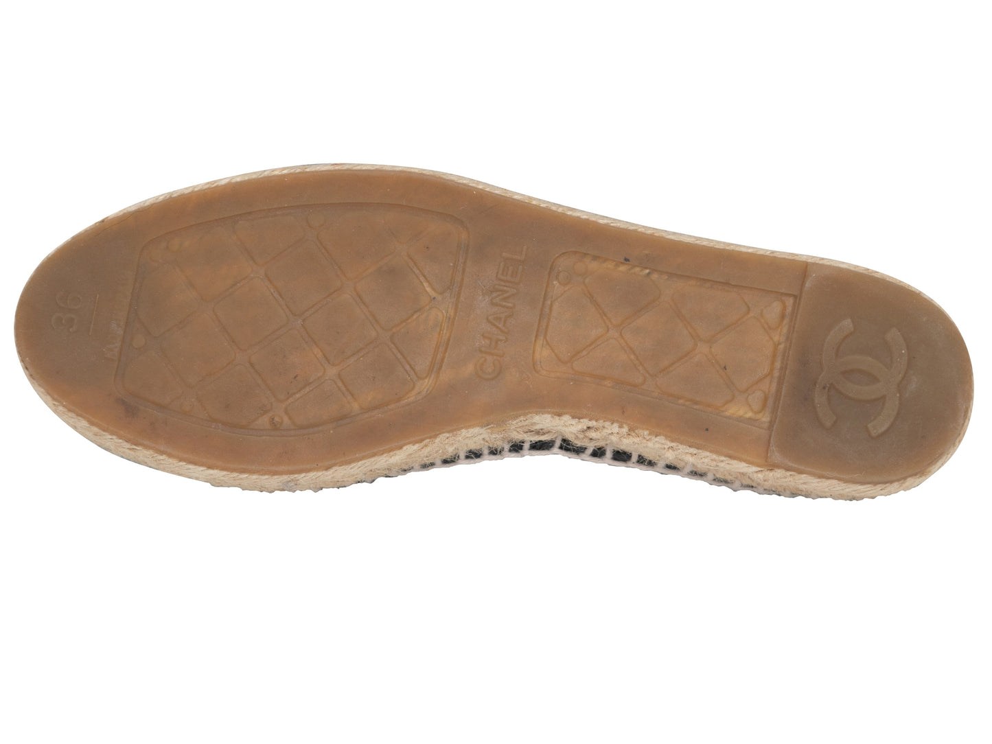 Black Chanel Leather CC Espadrille Flats Size 36