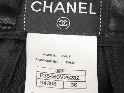 Black Chanel Spring/Summer 2009 Shiny Trousers Size EU 36