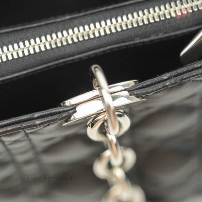 Christian Dior Lambskin Cannage Large Soft Shopping Tote Black