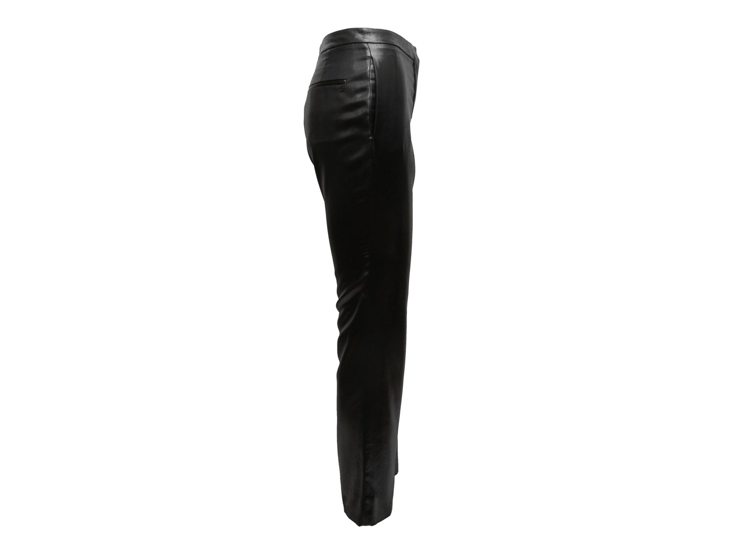Black Chanel Spring/Summer 2009 Shiny Trousers Size EU 36