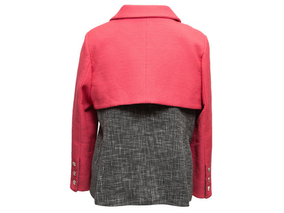Grey & Pink Chanel Color Block Blazer Size FR 46