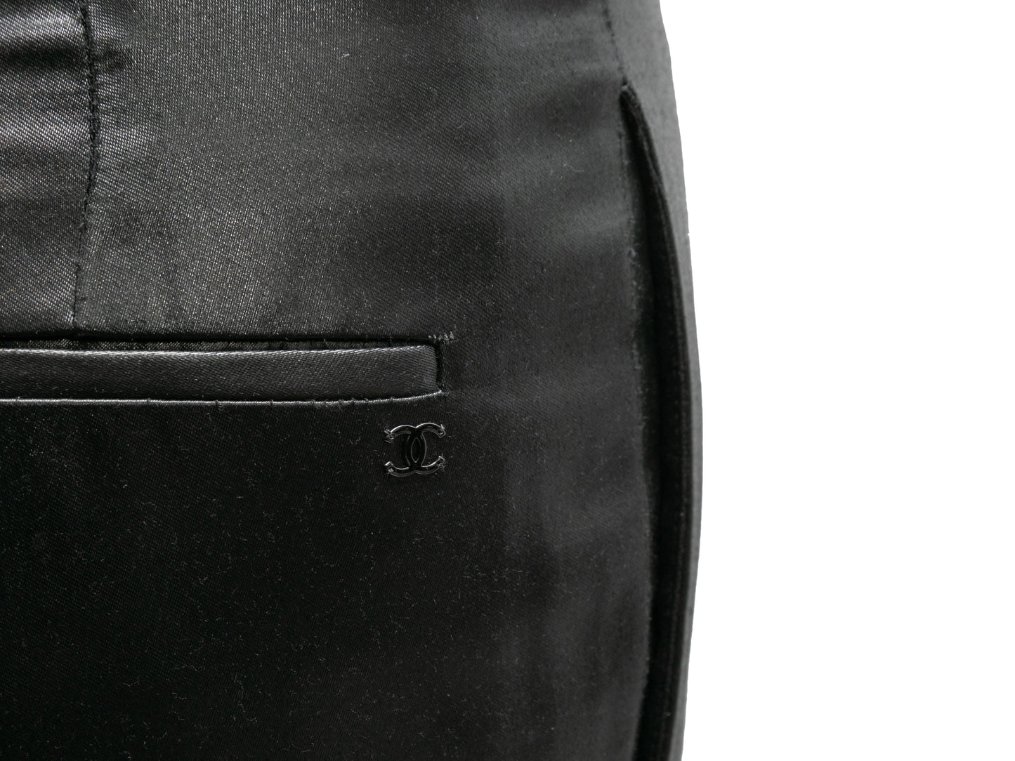 Black Chanel Spring/Summer 2009 Shiny Trousers Size EU 36
