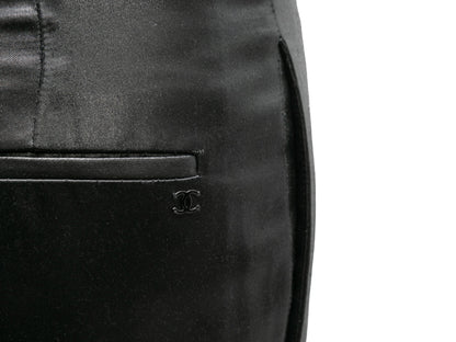 Black Chanel Spring/Summer 2009 Shiny Trousers Size EU 36