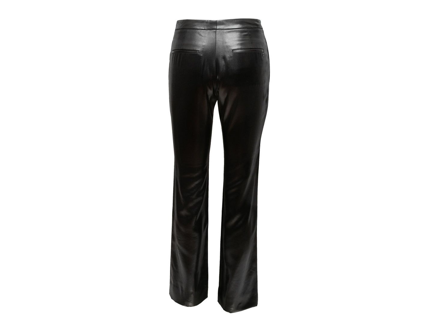 Black Chanel Spring/Summer 2009 Shiny Trousers Size EU 36